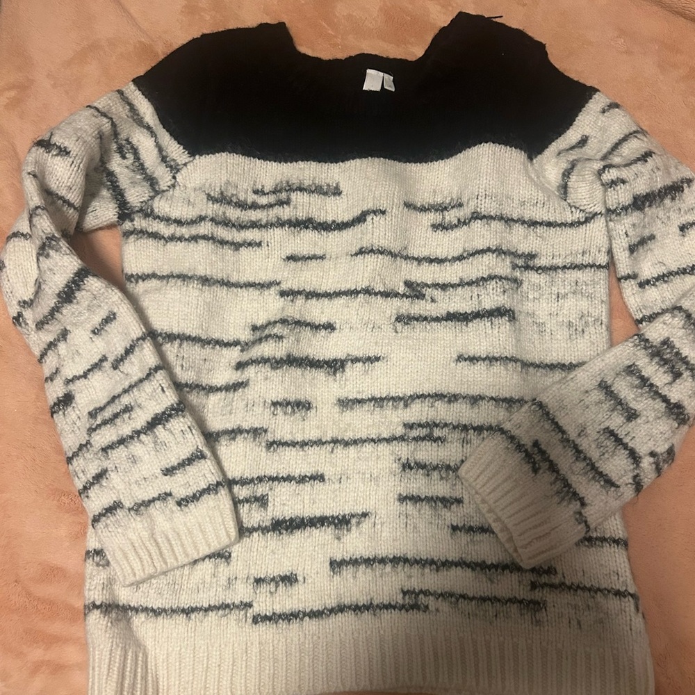Elegant Black and White Women's Sweater